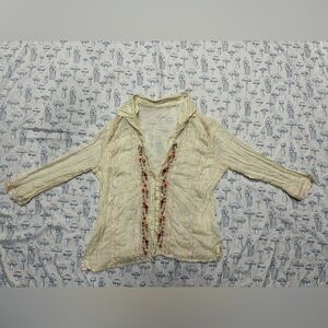 Antique Handmade Embroidered Cream Blouse
